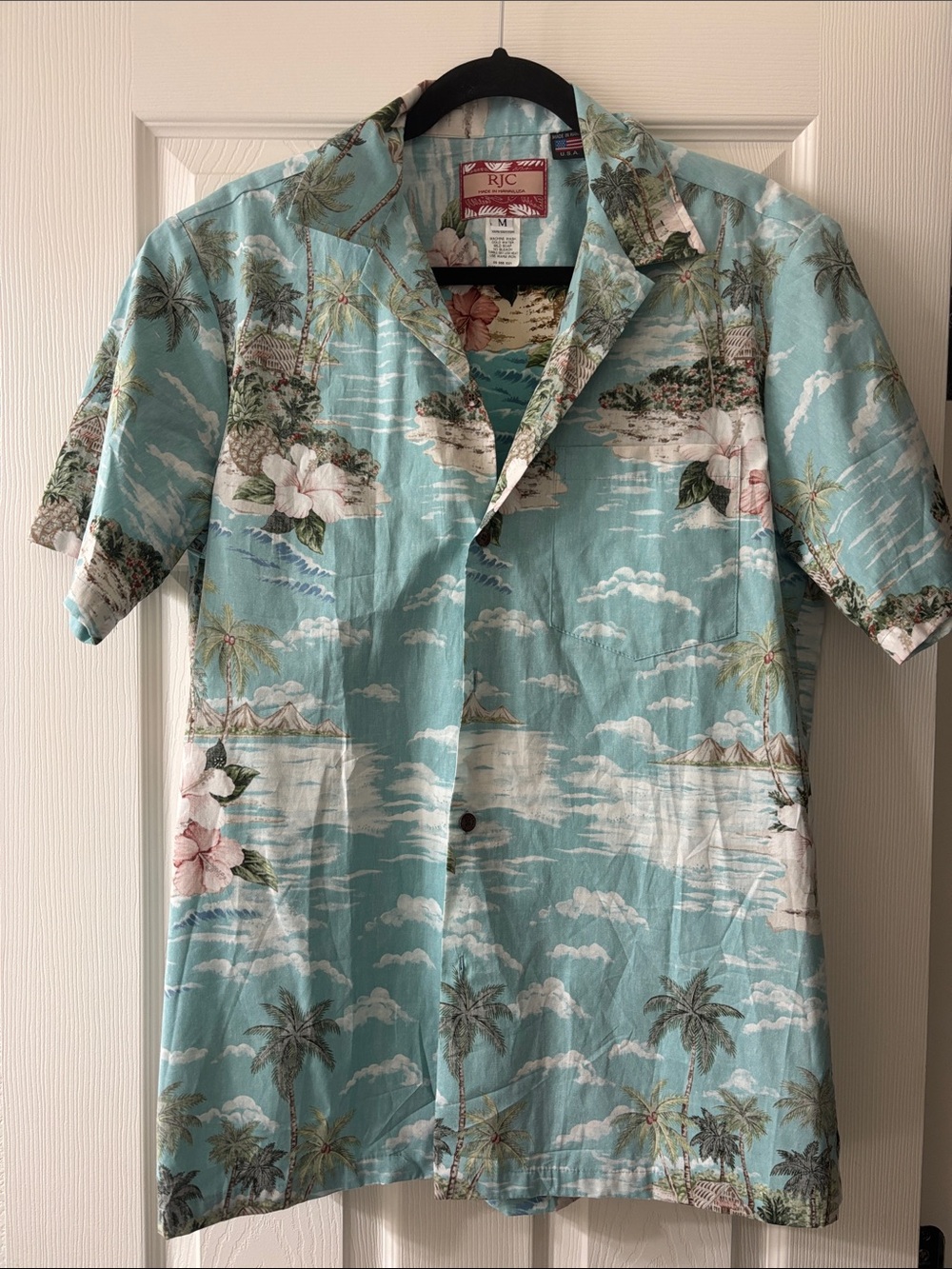 RJC Light Blue Hawaiian Short-Sleeve Button Down Shirt